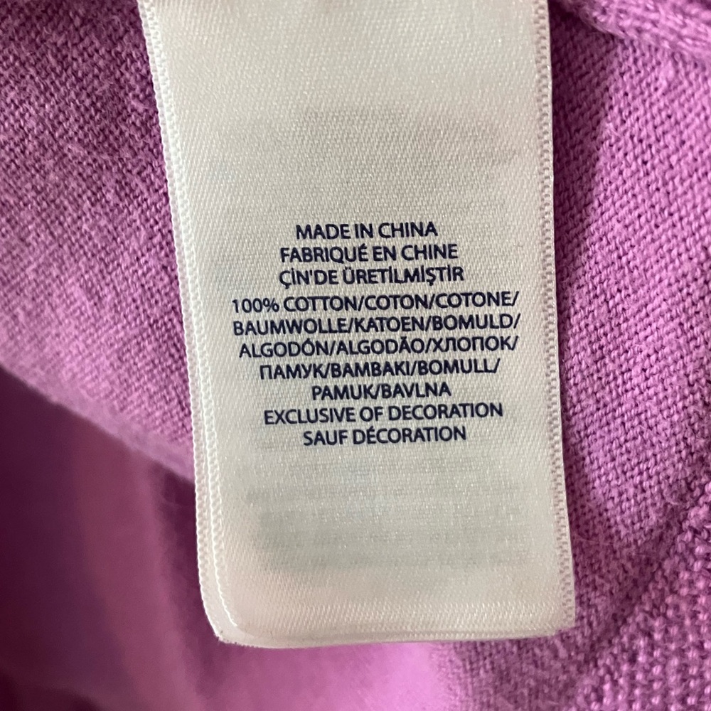 Polo Ralph Lauren Lavender Cardigan Sweater Sz 12-14 - Picture 3 of 6